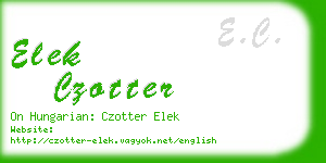 elek czotter business card